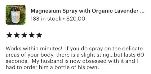 Magnesium Spray with Organic Lavender