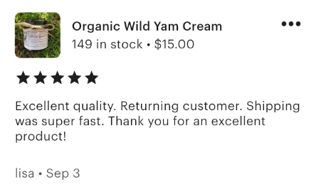 Organic Wild Yam Cream
