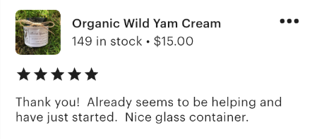 Organic Wild Yam Cream