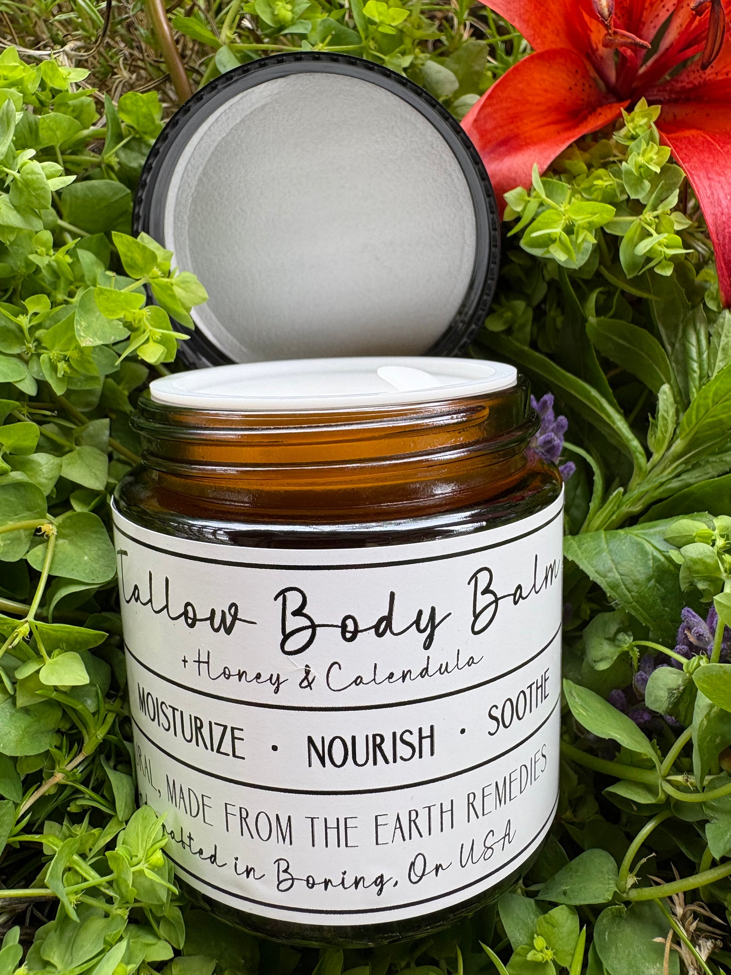 Tallow Body Balm with Raw Honey + Organic Calendula