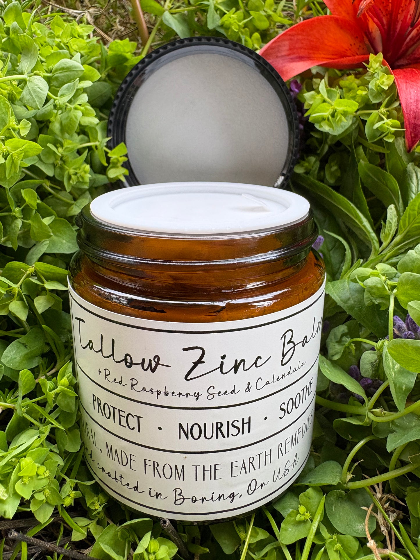 Zinc Tallow Balm with Red Raspberry Seed & Calendula